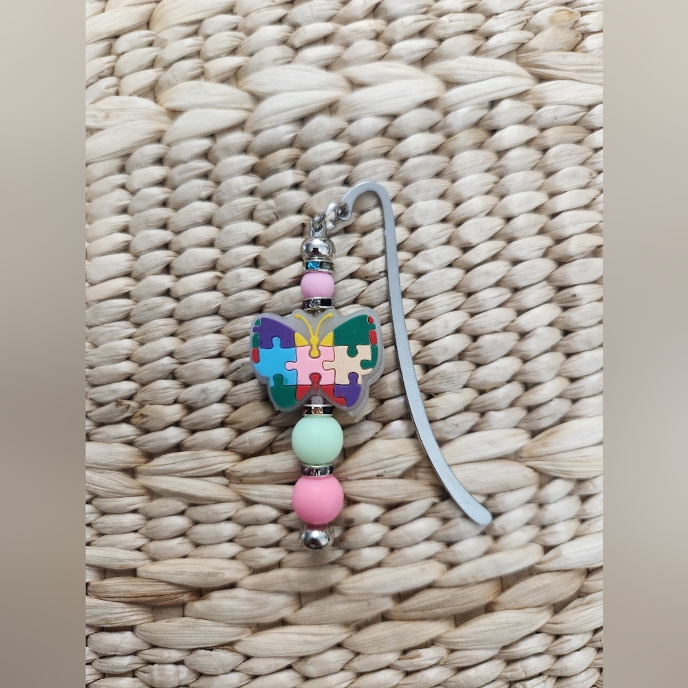 Colorful Puzzle Butterfly Bookmark